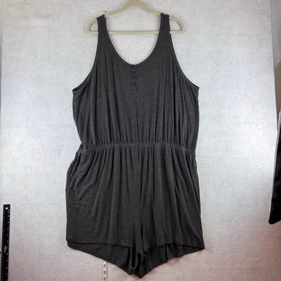 Torrid Charcoal Gray Sleeveless Pajama Romper - Picture 8 of 9
